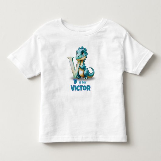 V is for Velociraptor – Kinder Shirts (Voorkant)