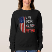 V Is For Veteran Valentine's Day US Flag Trui (Voorkant)