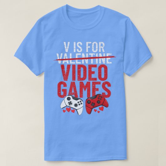 V Is For Video Games Funny Men's Boy Gamer V Video T-shirt (Design voorkant)