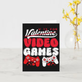 V Is For Video Games Funny Valentines Day Gamer Bo Kaart (Gele Bloem)