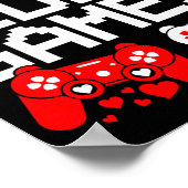 V Is For Video Games Funny Valentines Gamer Love  Poster (Hoek)