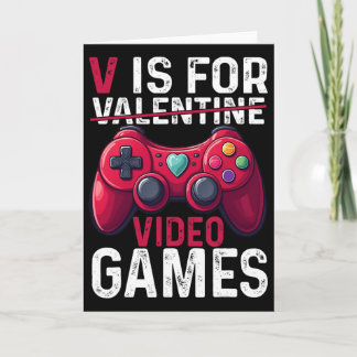 V Is For Video Games Valentine Gamer Valentines Da Kaart