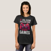 V Is For Video Games Valentine Gamer Valentines Da T-shirt (Voorkant volledig)