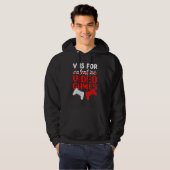 V Is For Video Games Valentines Day Gamer Boys Kid Hoodie (Voorkant volledig)