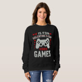 V is for Video Games Valentines Day Gamer Mens Boy Trui (Voorkant volledig)