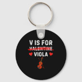 V Is For Viola Funny Violist Music Valentine  Sleutelhanger (Voorkant)