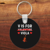 V Is For Viola Funny Violist Music Valentine Sleutelhanger (Voorkant)