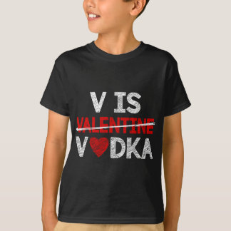 V is Valentijnse wodka - Funny Hearts Love Valenti T-shirt
