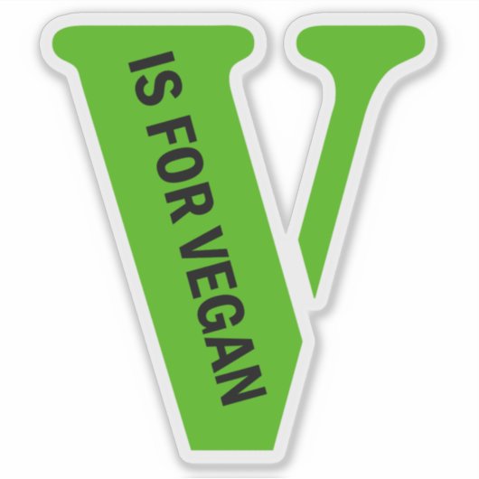 "V" is van Vegan, Sticker (Voorkant)