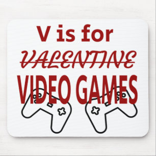 V is voor de valentijn Video Game Muismat