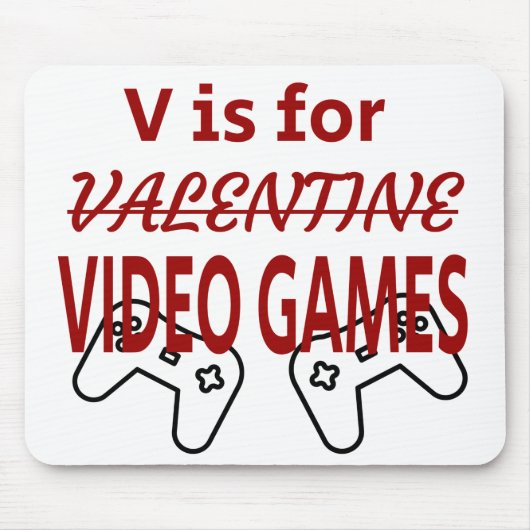 V is voor de valentijn Video Game Muismat (Voorkant)
