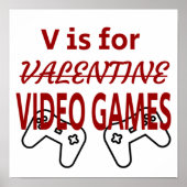V is voor de valentijn Video Game Poster (Voorkant)