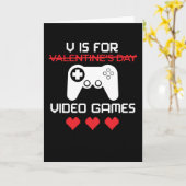 V Is Voor Funny Valentines Gamer Mannen Video Game Kaart (Gele Bloem)