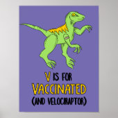 V is voor gevaccineerde en Velociraptor Poster (Voorkant)
