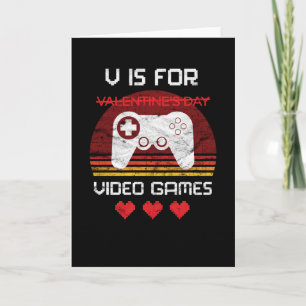 V Is Voor Grappige Valentijnskaarten Voor Gamer Ma Kaart