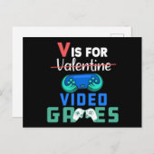 V is voor grappige Valentijnskaarten voor videogam Briefkaart (Voorkant / Achterkant)