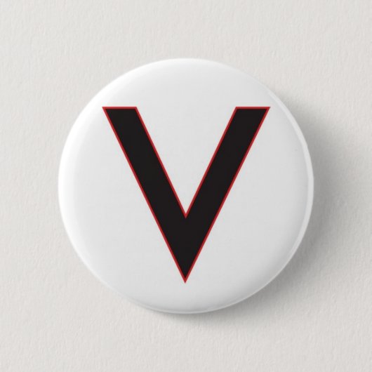 v is voor overwinning ronde button 5,7 cm (Voorkant)