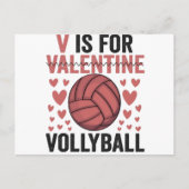 V is voor Valentijn Funny Volleyball Sport Lovers Briefkaart (Voorkant)