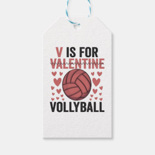 V is voor Valentijn Funny Volleyball Sport Lovers Cadeaulabel