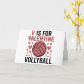 V is voor Valentijn Funny Volleyball Sport Lovers Kaart (Gele Bloem)