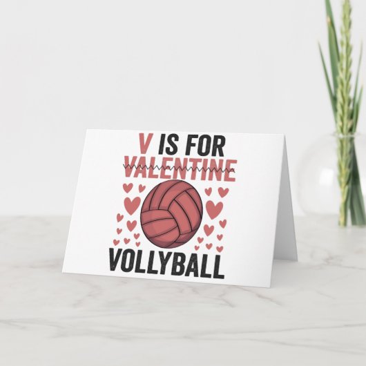 V is voor Valentijn Funny Volleyball Sport Lovers Kaart (Voorkant)
