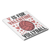 V is voor Valentijn Funny Volleyball Sport Lovers Notitieblok (Schuin)