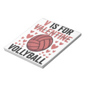 V is voor Valentijn Funny Volleyball Sport Lovers Notitieblok (Linkerzijde)