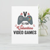 V is voor Valentijn grappige videogames-overs Bedankkaart (Staand voorkant)