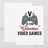 V is voor Valentijn grappige videogames-overs Bedankkaart (Voorkant / Achterkant)