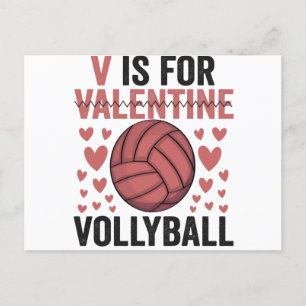 V Is Voor Valentijn Grappige Volleybal Sportliefhe Briefkaart