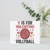 V Is Voor Valentijn Grappige Volleybal Sportliefhe Briefkaart (Staand voorkant)