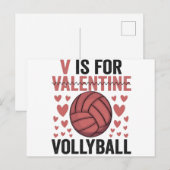 V Is Voor Valentijn Grappige Volleybal Sportliefhe Briefkaart (Voorkant / Achterkant)