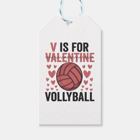 V Is Voor Valentijn Grappige Volleybal Sportliefhe Cadeaulabel (Voorkant)