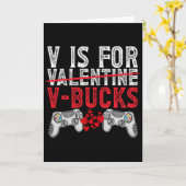 V is voor Valentijn V-bucks Grappige Videogames Kaart (Gele Bloem)