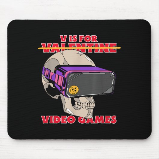 V is voor (valentijn)videogames - Funny Gamer Gra Muismat (Voorkant)