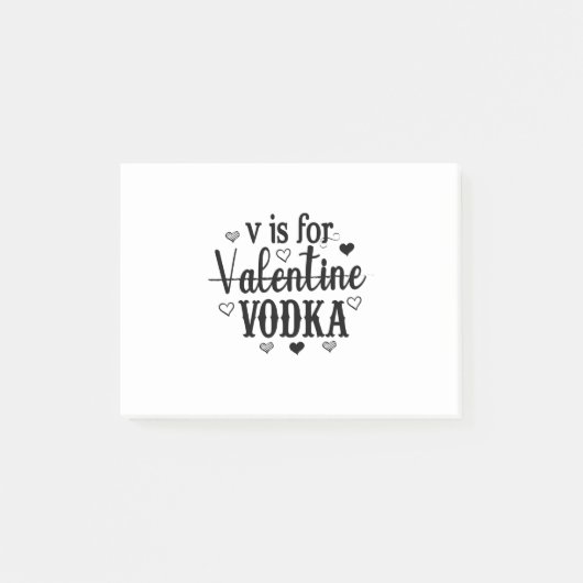 V is voor Valentijn wodka-wodka-Valentijnsdag Post-it® Notes (Voorkant)