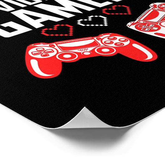 V is voor Valentijnsdag van videogames Gamer jonge Poster (Hoek)