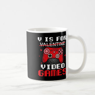V Is Voor Valentijnsdag Video Game Valentijnskaart Koffiemok