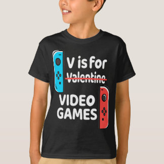 V is voor Valentijnsdag voor videospellen Funny V- T-shirt