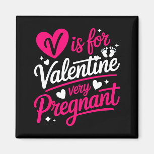 V is voor valentine zwangere zwangerschapshumor magneet
