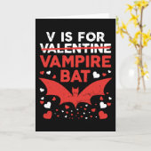 V is voor Vampire Bat Funny Valentijn Kaart (Gele Bloem)