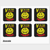 V IS VOOR VAMPIRE grappige valentijn cadeauidee Vierkante Sticker (Vel)