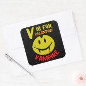 V IS VOOR VAMPIRE grappige valentijn cadeauidee Vierkante Sticker (Envelop)