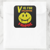 V IS VOOR VAMPIRE grappige valentijn cadeauidee Vierkante Sticker (Tas)