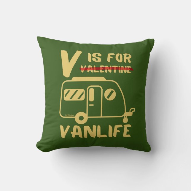 V IS VOOR VANLIFE grappig cadeauidee voor valentij Kussen (Voorkant)