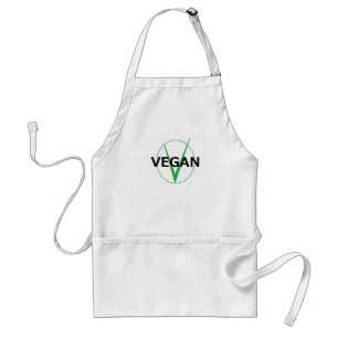 v is voor vegan Apron voor koks Standaard Schort