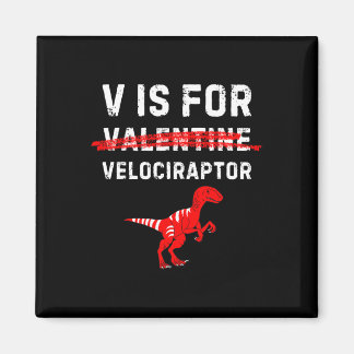 V Is Voor Velociraptor Roofdier Funny Dinosaur Boy Magneet