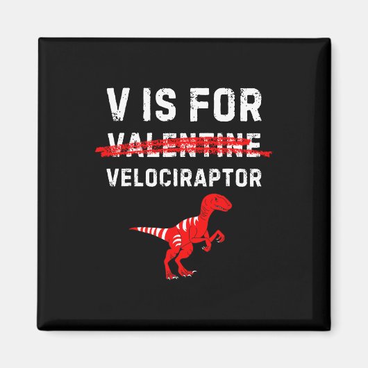 V Is Voor Velociraptor Roofdier Funny Dinosaur Boy Magneet (Voorkant)