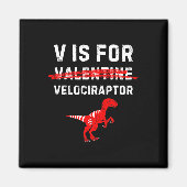 V is voor Velociraptor Roofdier Funny Dinosaurus J Magneet (Voorkant)