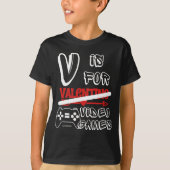 V IS VOOR VIDEO GAMES grappige dag van de valentij T-shirt (Voorkant)